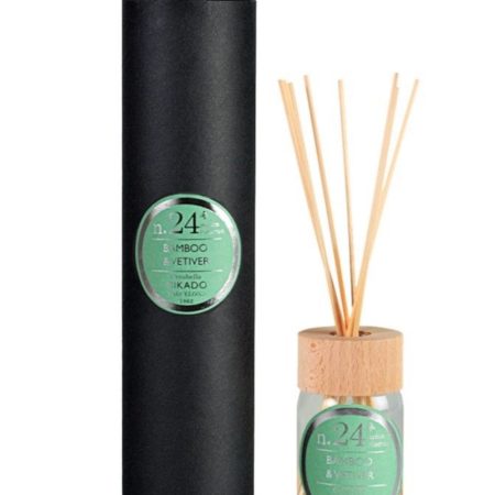 L’ espelma perfumada nº 24 BAMBOO & VETIVER ve presentada en un got de vidre de color verd clar molt bonic i una tapa de fusta.

El seu temps de combustió és de 30 a 35 hores.

El seu perfum és molt fresc i agradable, ideal per aqui els hi agrada aromes herbacis molt frescos.

Vols veure altres espelmes de Cerabella? Mira aquí.

Vine a veure’ns, som INHALA Cafès i Tes, també hi podràs trobar Mikados, ambientadors en spray, encens japonès i de l’ Índia i olis essencials.

Estem a Portalet, 9, Granollers, Barcelona.