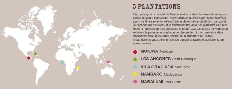 La capsa degustació de carrés Napolitanes de xocolata negra de Michel Cluizel de 7  plantacions de cacau d’ arreu del món conté rajoles mini elaborades amb cacau de diferents plantacions: Mokaya bio, México – 75% cacau Los Anconès bio, Santo Domingo, República Dominicana – 73% cacau Vila Gracinda, Sao Tomé, Guinea Ecuatorial – 73% cacau Mangaro, Madagascar – 71% cacau Riachuelo, Brasil – 70% cacau La Laguna, Guatemala – 70% cacau El Jardín, Colombia – 75% cacau Michel Cluizel és un xocolater francès molt exclusiu. Aquest assortit de napolitanes de xocolata és un regal ideal per un amant de la xocolata negra tot acompanyant un bon cafè. També les podem vendre a granel presentades en bossetes de cel.lofan de 100 grs. de pes. A INHALA Cafès i Tes pots trobar cafès d’ origen d’ arreu del món i també els nostres coffee blends. Estem a Portalet, 9 de Granollers, Barcelona.