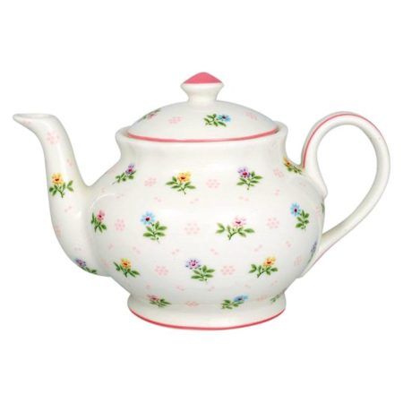 La tetera teapot CILJA White de GreenGate és molt elegant amb totes aquestes flors petites de colors pastel.

Té una capacitat de 1 litre i és apta per rentavaixelles i microones.

Medeix 15,5 cm. x 15 cm. x 23,5 cm.

Pertany a la col.lecció de Primavera-Estiu i com és habitual en aquesta firma danesa, els estampats florals són molt alegres.

Aquesta tetera Cilja White és ideal per combinar la tassa mug que li fa joc, el plat, la cullera i molts tea towels de cotó.

No ens oblidem de la col.lecció Alice, el colors pastel seran un acompanyant perfecte.

Tenim moltes ganes d'ensenyar-te totes les novetats de GreenGate, vine a veure'ns a INHALA Cafès i Tes, t'estem esperant!