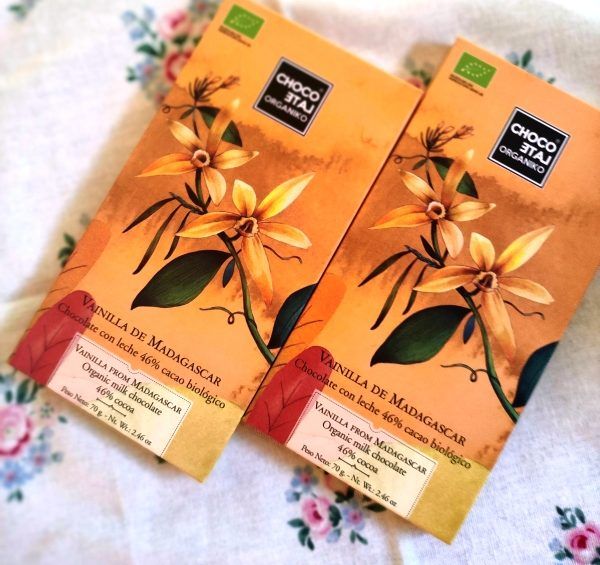 Rajola de xocolate amb llet amb Vainilla de Madascar de Chocolate Organiko a INHALA Cafès i Tes.