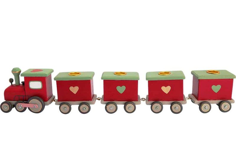 El tren de fusta per 4 espelmes d'Advent "Abella Red" de GreenGate fa conjuntt amb la tassa Latte cup "Home for Xmas" White de GreenGate. Aquest tren NO inclou les 4 espelmes. Medeix 40 cm. de llarg. Aquest tren és un element decoratiu que crea ambient nadalenc junt amb moltes de les tasses de GreenGate com les de la col.lecció Alice en vermell, verd fosc, gris, etc. i també amb altres estampats i ambientar els teus moments de tes i cafès. A INHALA Cafès i Tes som punt de venda de GreenGate, ens pots trobar a Portalet, 9 de Granollers, Barcelona.