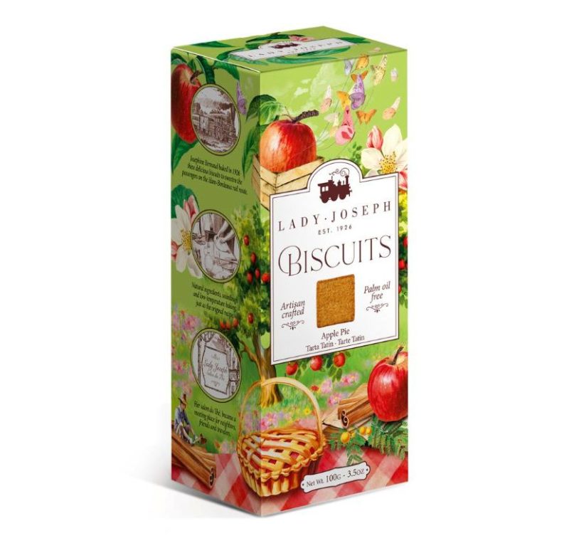 Las galletas biscuits "Apple Pie" de Lady Joseph son perfectas para acompañar un café o un té, ese sabor rico de la canela las hace ideales para esta época de Otoño/Invierno.

Esta bonita caja contiene 100 gramos de ricas galletitas hechas en La Rioja, aquí puedes más recetas.

También tenemos las Lemon curd, las galletas Christmas con Cacao, las LOVE Edition, las rellenas de Chocolate, las de Caramelo y Sésamo y las Winter Cookies, todas ellas son deliciosas.

NO contienen aceite de palma, ni conservantes artificiales ni aditivos.

*Aptas para vegetarianos y veganos.

*Contiene gluten.

En INHALA Cafés y Tés puedes encontrar una selección de galletas ideales para acompañar tus momentos de cafés y infusiones.

Estamos en Portalet, 9 de Granollers, Barcelona.